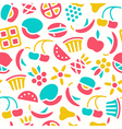 fruit seamless pattern in flat style vector image