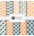 set of 10 seamless patterns with geometry design vector image