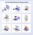 content marketing copywriting isometric concept vector image