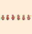 new year ox bull cartoon character in santa vector image vector image