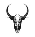 bull buffalo longhorn skull vintage logo design vector image vector image