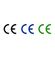ce mark icon symbol european certificate logo vector image