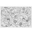 shopping doodle set vector image
