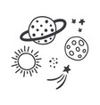 space tattoo stars and planets white background vector image vector image