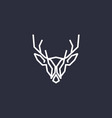 stiff art style of white deer head vector image