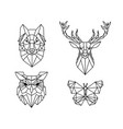 variety low poly animals vector image