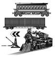 set trains on road vector image