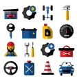 car service flat icons set vector image vector image