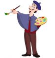 Painter man decorator cartoon character Royalty Free Vector