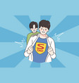 smiling father show super dad t-shirt vector image