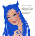 girl with blue hair vector image vector image