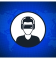 virtual reality icon men with glasses and headset vector image vector image