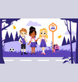 back to school concept kids ready study in new vector image
