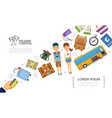 flat travel elements template vector image vector image