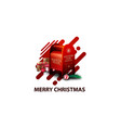merry christmas white modern postcard with red vector image vector image