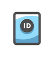 blue biometric passport icon cartoon vector image