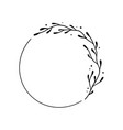 floral circle frame elegant wreath round border vector image