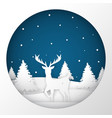 deer standing in a snow field in christmas night vector image