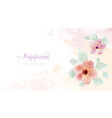 handdrawn watercolor design with flower and leaves vector image