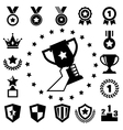 trophy and awards icons set vector image