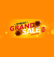happy diwali grand sale yellow banner design vector image vector image