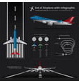 set of airplane with infographic isolated vector image