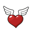 winged heart icon romantic decorative wedding vector image vector image