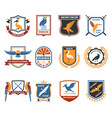 birds emblems flat icons collection vector image
