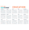 set line icons education vector image