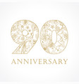90 anniversary vintage logo vector image vector image