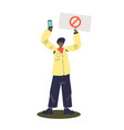 african american woman protesting against racism vector image vector image