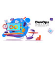 development operations banner devops concept vector image