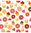 donut seamless pattern vector image