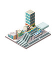 railway station metro train urban public vector image