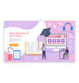 e-learning concept young people vector image