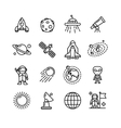 spase outline black and white icons set vector image