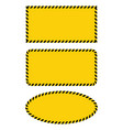 yellow warning banner with black striped frame vector image