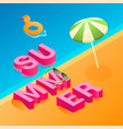 isometric summer concept 01 vector image