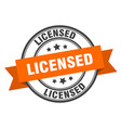 licensed label orange band sign vector image