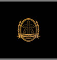 retro vintage christian cross with dove pigeon vector image vector image