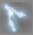 set of lightnings magic and bright lighting vector image
