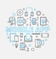 mobile app circular with phone vector image