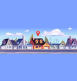 suburban street with location pin over cottage vector image