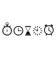 time on clock icons timer hour in sand watch vector image