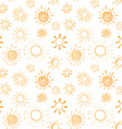 suns hand drawn doodles seamless pattern vector image