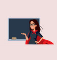 super hero teacher standing in front vector image
