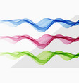 abstract color waves set of three waves colored vector image vector image