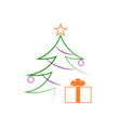 christmas tree gifts flat isolated vector image