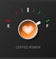coffee power 3d realistic white ceramic vector image vector image