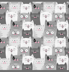 Cute cats colorful seamless pattern background Vector Image